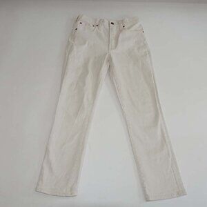 Madewell Cream Cropped Straight-Leg Jeans